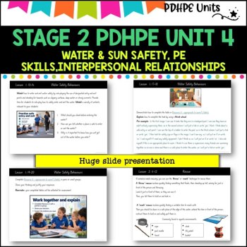 STAGE 2 UNIT 4 NSW Aligned PDHPE water, sun safety, movement skills, identity, image 2