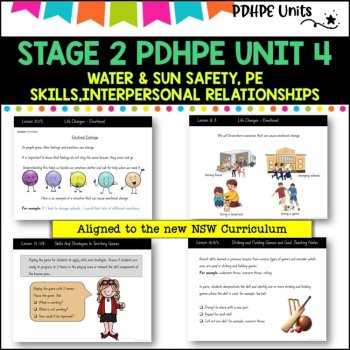STAGE 2 UNIT 4 NSW Aligned PDHPE water, sun safety, movement skills, identity, image 4