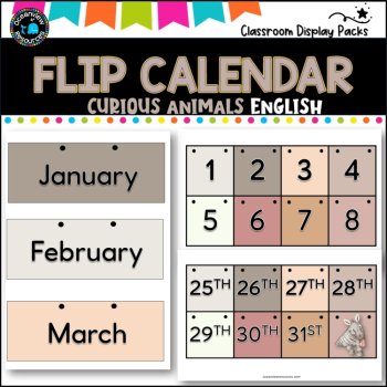Perpetual Flip Calendars -dates, months, years  - CURIOUS ANIMALS, image 3