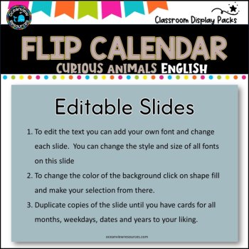 Perpetual Flip Calendars -dates, months, years  - CURIOUS ANIMALS, image 4