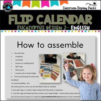 Perpetual Flip Calendars -dates, months, years  EUCALYPTUS 2, image 2