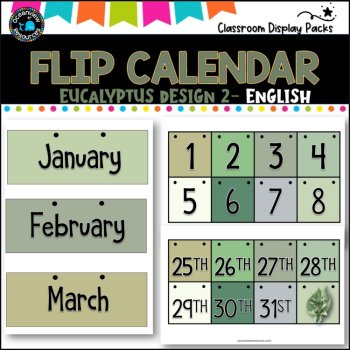 Perpetual Flip Calendars -dates, months, years  EUCALYPTUS 2, image 3