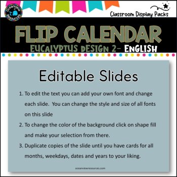 Perpetual Flip Calendars -dates, months, years  EUCALYPTUS 2, image 4