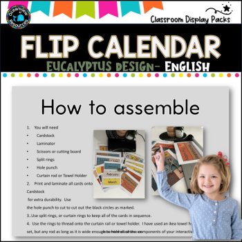 Perpetual Flip Calendars -dates, months, years  - EUCALYPTUS 1 DESIGN, image 2