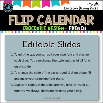 Perpetual Flip Calendars -dates, months,years  - CROCODILES FRENCH, image 4