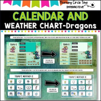 Daily Calendar and Weather chart- Interactive PowerPoint- DRAGON THEME, image 2