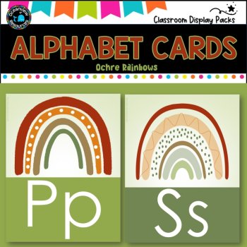 ALPHABET CARDS- Upper and Lower case -ochre Design, image 3