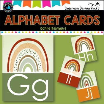 ALPHABET CARDS- Upper and Lower case -ochre Design, image 4
