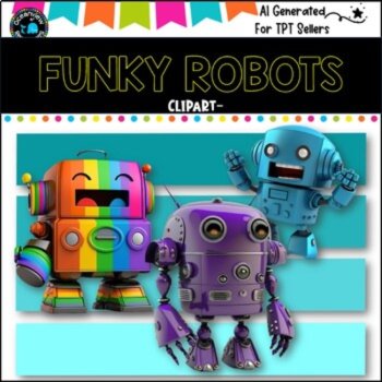 FUNKY ROBOTS - CLIPART  40 png files AI GENERATED, image 2