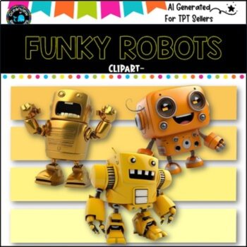 FUNKY ROBOTS - CLIPART  40 png files AI GENERATED, image 3