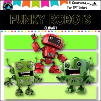 FUNKY ROBOTS - CLIPART  40 png files AI GENERATED, image 4