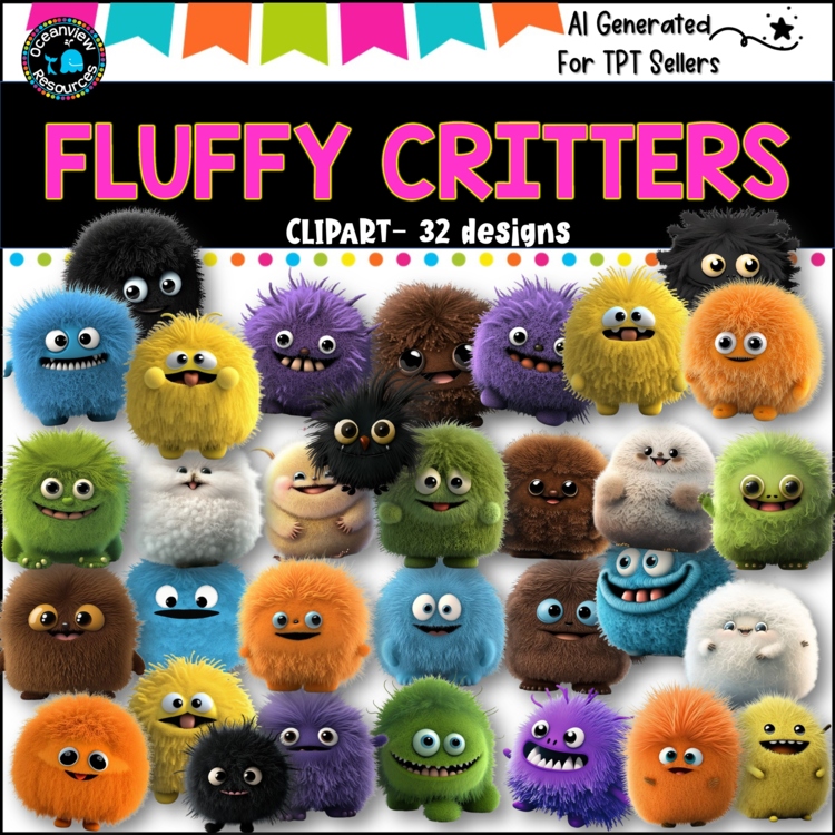 FURRY CREATURES/ CRITTERS - CLIPART  32 png files