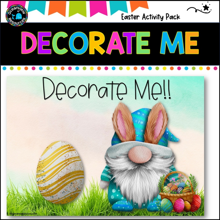 Easter Computer Skills- Decorate me- eggs, gnomes and symmetry