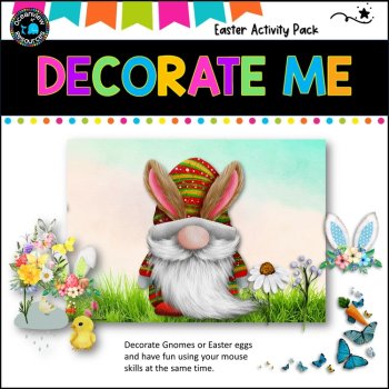 Easter Computer Skills- Decorate me- eggs, gnomes and symmetry, image 3