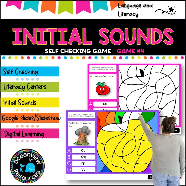 Sight Word game for Digital Learning- Google slides - INITIAL SOUNDS Game 4
