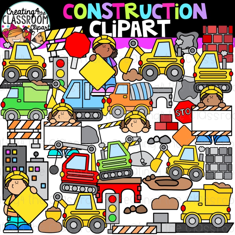 Construction Clipart | Construction theme clipart for worksheets