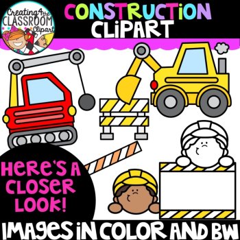 Construction Clipart | Construction theme clipart for worksheets, image 2