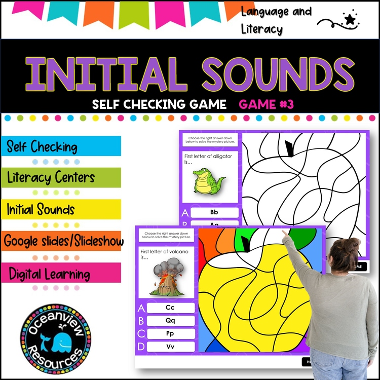 Sight Word game for Digital Learning- Google slides - INITIAL SOUNDS Game 3