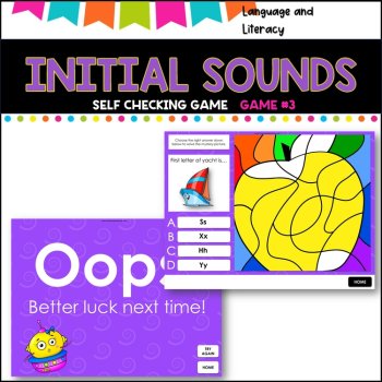 Sight Word game for Digital Learning- Google slides - INITIAL SOUNDS Game 3, image 4