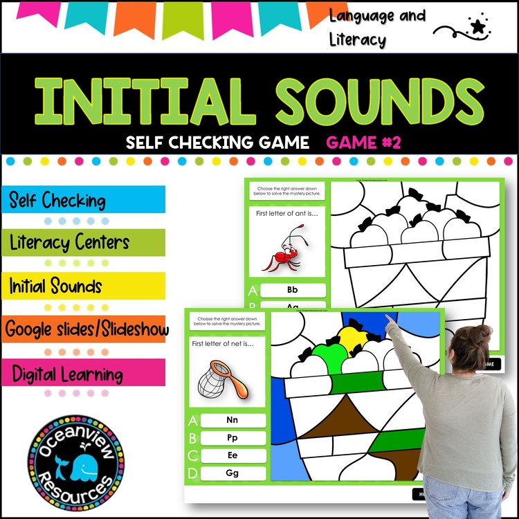 Sight Word game for Digital Learning- Google slides - INITIAL SOUNDS Game 2