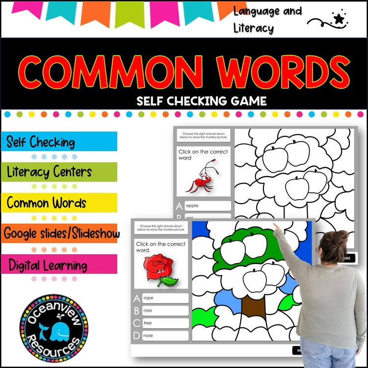 Sight Word game for Digital Learning- Google slides - common words Game 1