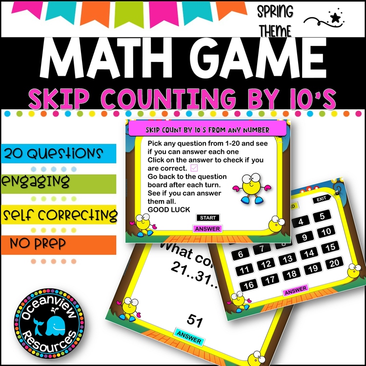 Digital Game l Skip Counting by 10 l SPRING FUN