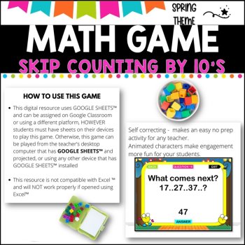 Digital Game l Skip Counting by 10 l SPRING FUN, image 2