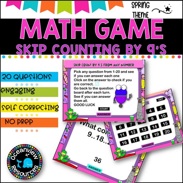 Digital Game l Skip Counting by 9 l SPRING FUN
