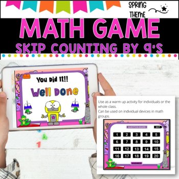 Digital Game l Skip Counting by 9 l SPRING FUN, image 3