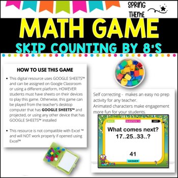 Digital Game l Skip Counting by 8 l SPRING FUN, image 2