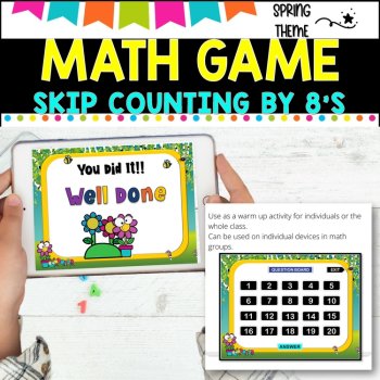 Digital Game l Skip Counting by 8 l SPRING FUN, image 3