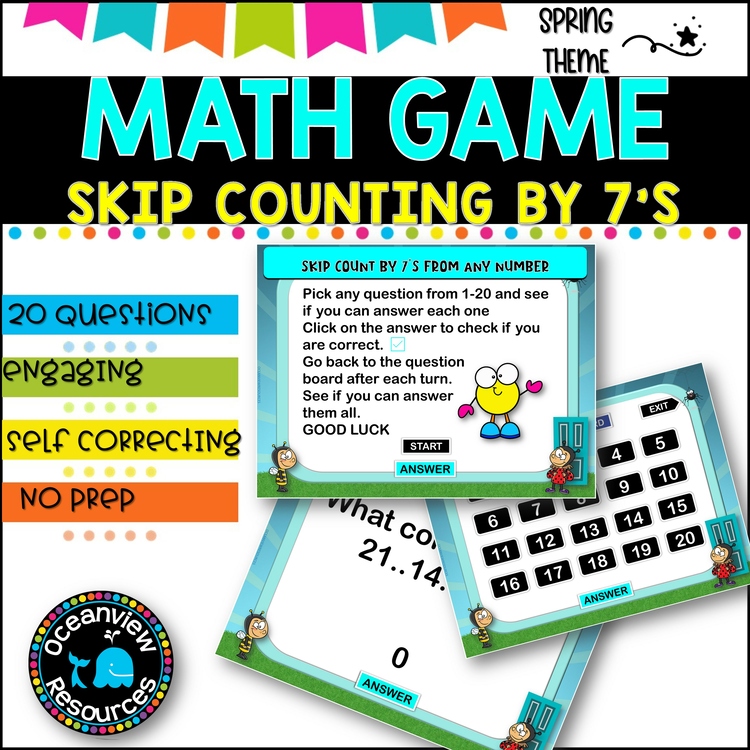 Digital Game l Skip Counting by 7 l SPRING FUN