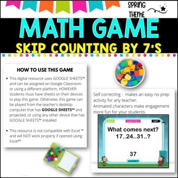 Digital Game l Skip Counting by 7 l SPRING FUN, image 2
