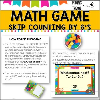 Digital Game l Skip Counting by 6 l SPRING FUN, image 2