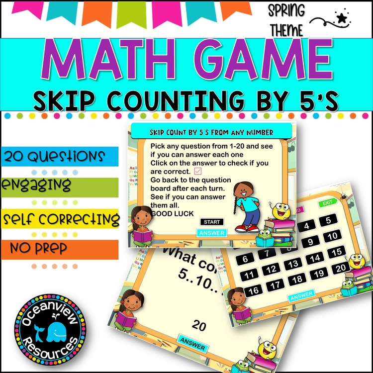 Digital Game l Skip Counting by 5 l SPRING FUN