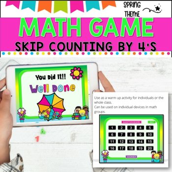 Digital Game l Skip Counting by 4 l SPRING FUN, image 3