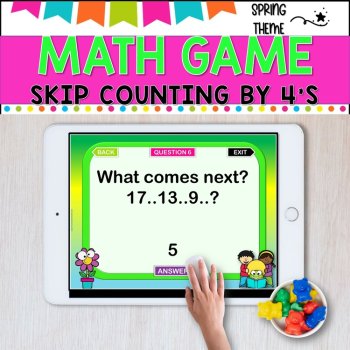 Digital Game l Skip Counting by 4 l SPRING FUN, image 4