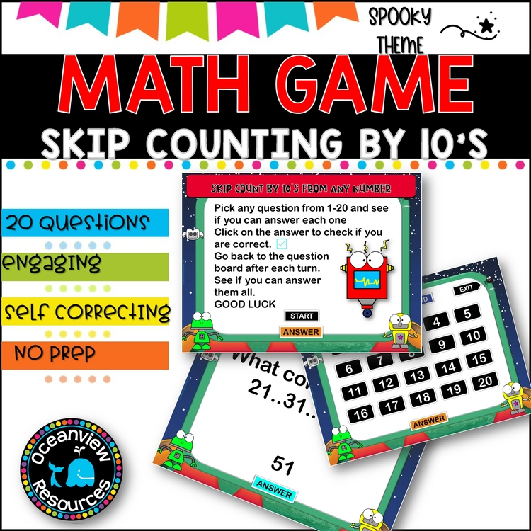 Digital Game l Skip Counting by 10 l SPOOKY FUN