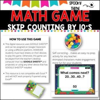 Digital Game l Skip Counting by 10 l SPOOKY FUN, image 2