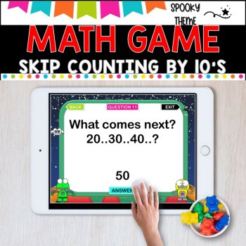 Digital Game l Skip Counting by 10 l SPOOKY FUN, image 4