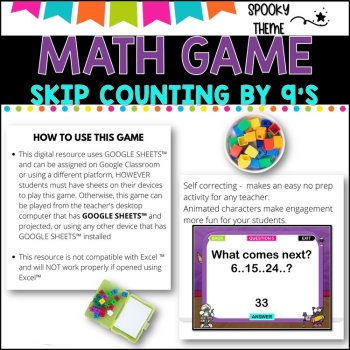Digital Game l Skip Counting by 9 l SPOOKY FUN, image 2