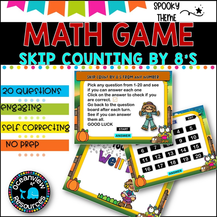 Digital Game l Skip Counting by 8 l SPOOKY FUN