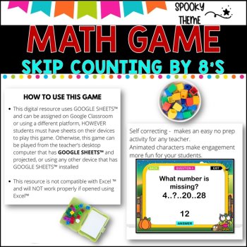Digital Game l Skip Counting by 8 l SPOOKY FUN, image 2