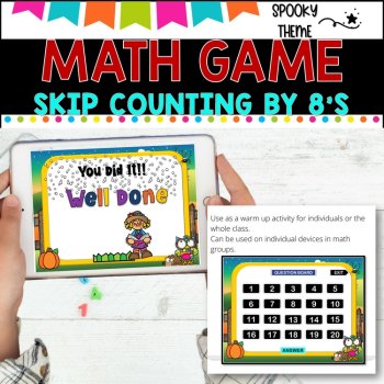 Digital Game l Skip Counting by 8 l SPOOKY FUN, image 3