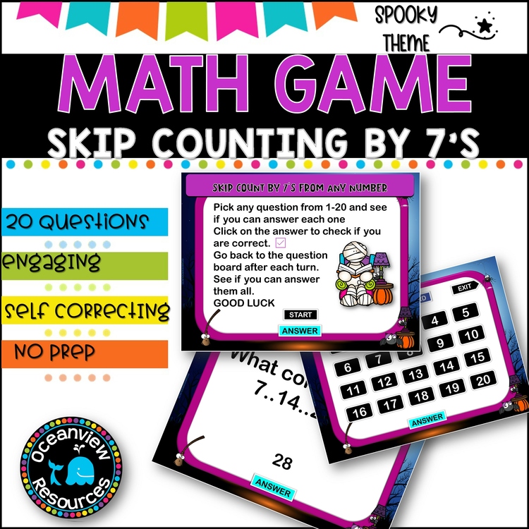 Digital Game l Skip Counting by 7 l SPOOKY FUN