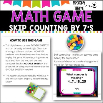 Digital Game l Skip Counting by 7 l SPOOKY FUN, image 2
