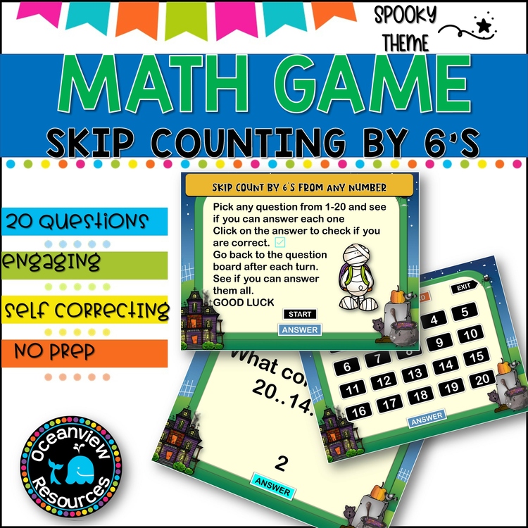 Digital Game l Skip Counting by 6 l SPOOKY FUN