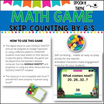 Digital Game l Skip Counting by 6 l SPOOKY FUN, image 2