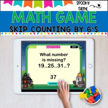 Digital Game l Skip Counting by 6 l SPOOKY FUN, image 4