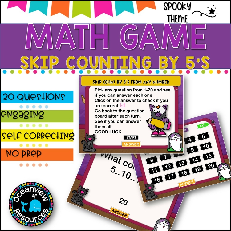 Digital Game l Skip Counting by 5 l SPOOKY FUN